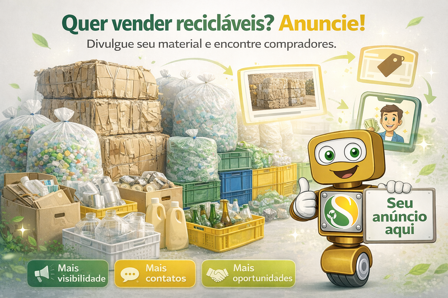 Quer vender recicláveis? Anuncie!
