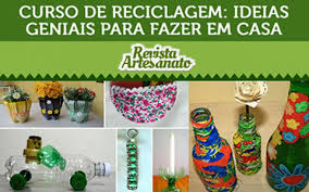 Curso de artesanato com recicláveis