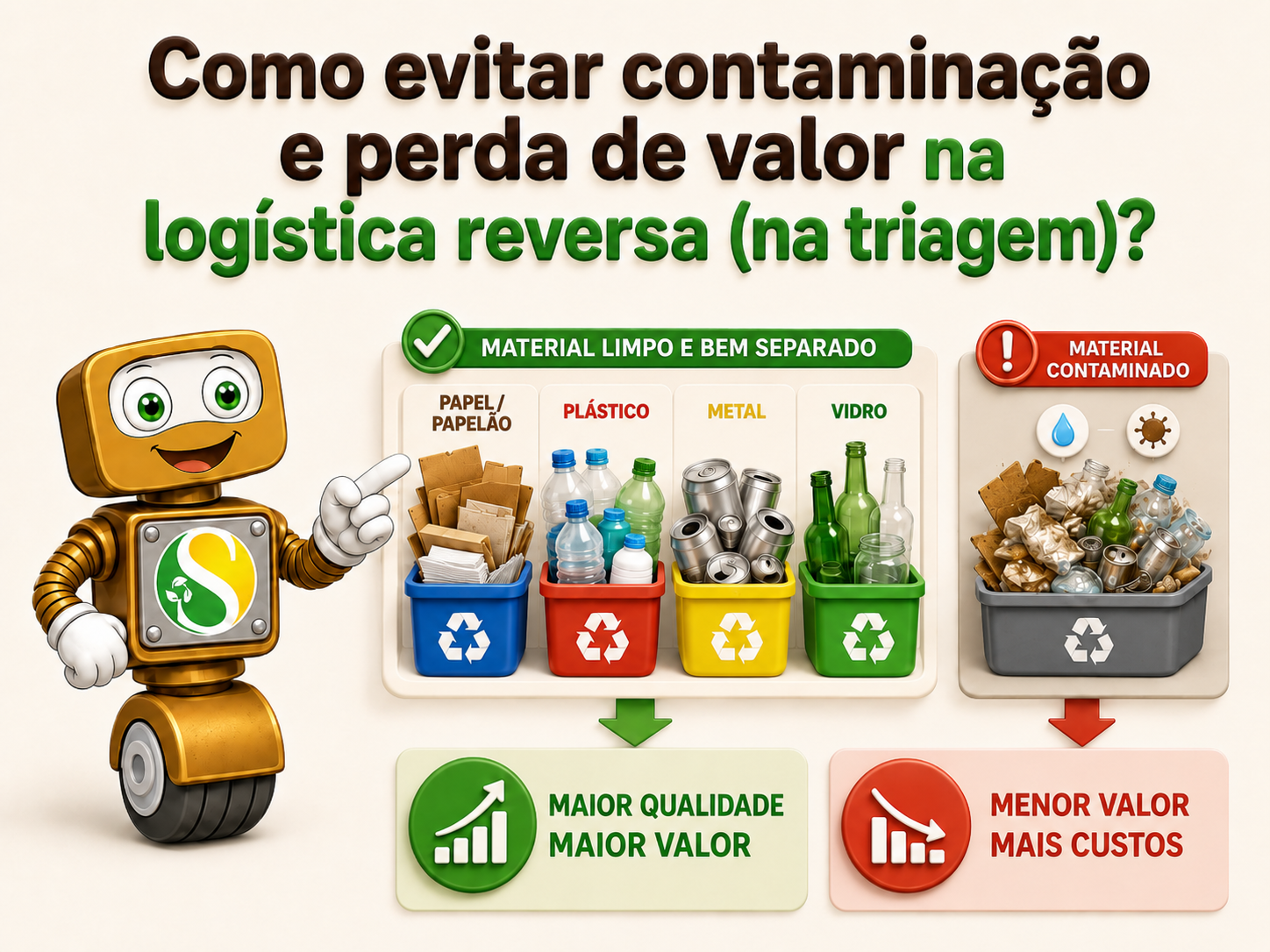 Como evitar contaminação e perda de valor na logística reversa (na triagem)?