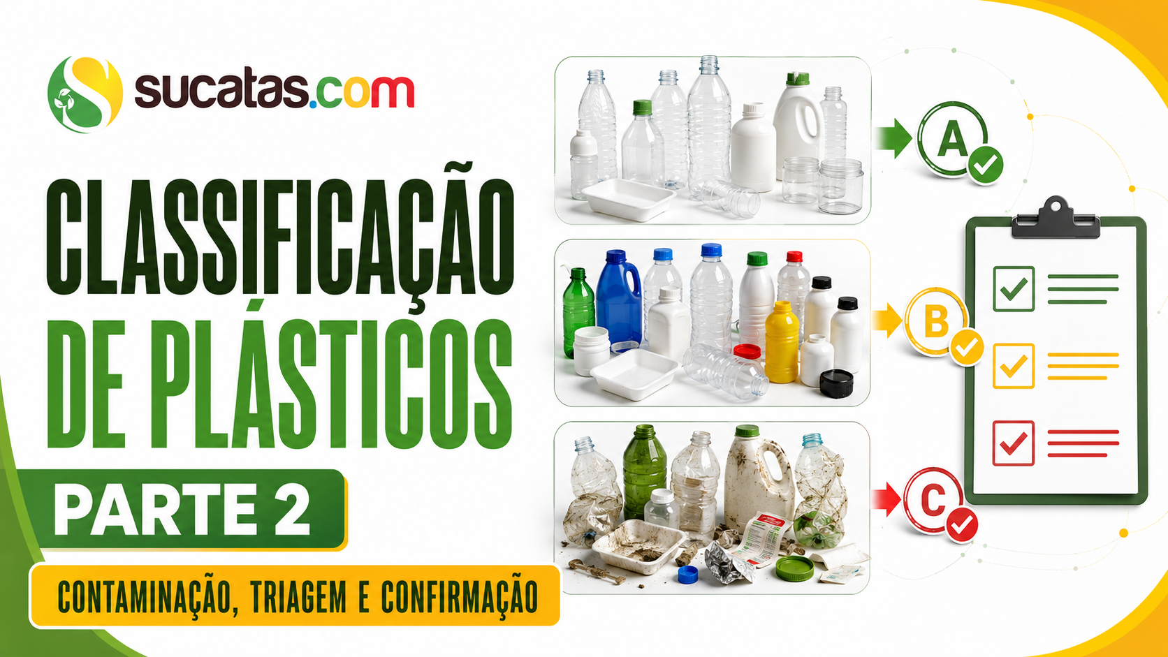 Classificação de Plásticos para Reciclagem e Comércio — Parte 2: Contaminação, triagem e confirmação